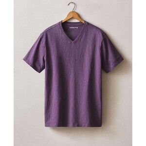 American Giant T-Shirt Mens M Purple Short Sleeve V-Neck Tee Slub Knit USA NEW